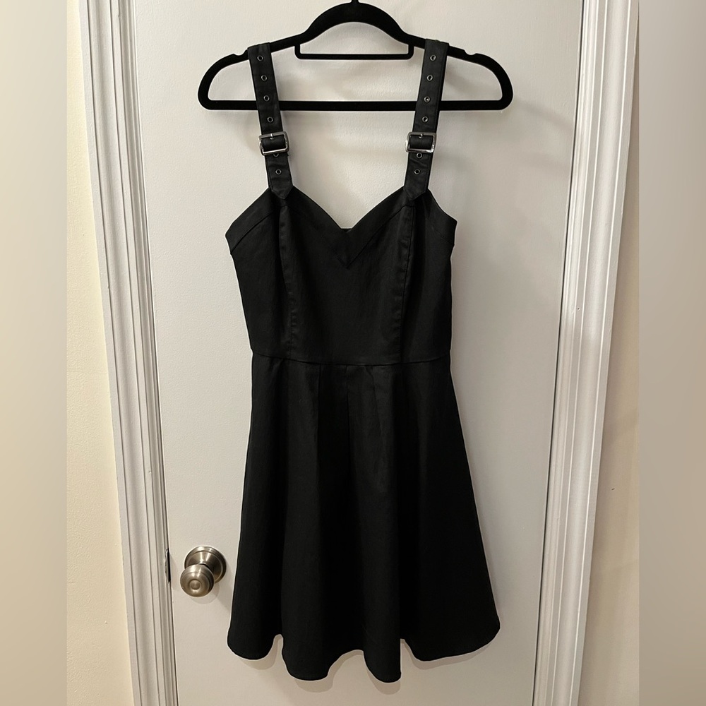 Guess Moto Buckle Fit & Flare Dress